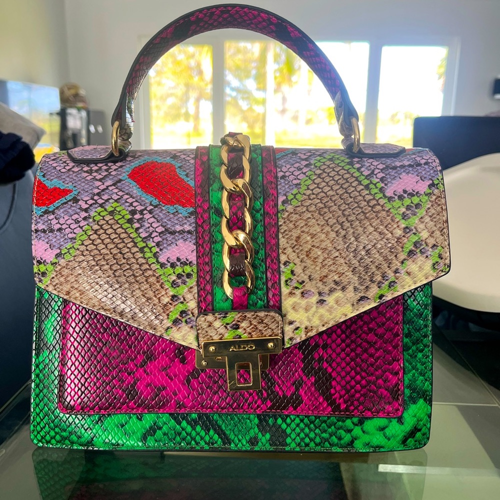 Aldo multicolor snakeskin purse